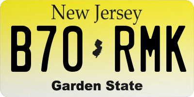 NJ license plate B70RMK