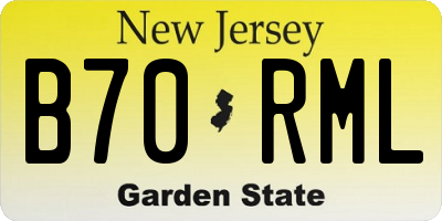 NJ license plate B70RML