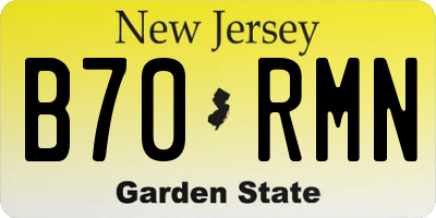 NJ license plate B70RMN
