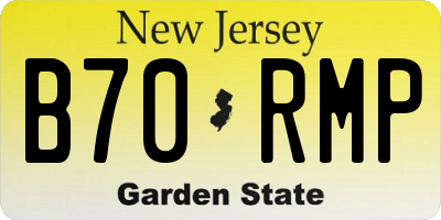 NJ license plate B70RMP