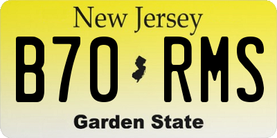 NJ license plate B70RMS