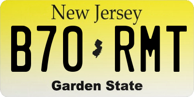 NJ license plate B70RMT