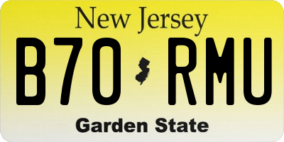 NJ license plate B70RMU