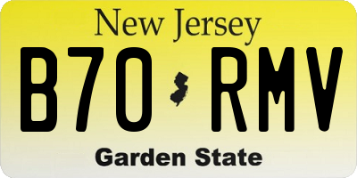 NJ license plate B70RMV