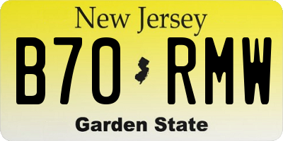 NJ license plate B70RMW