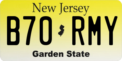NJ license plate B70RMY