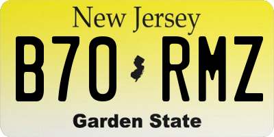 NJ license plate B70RMZ
