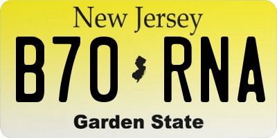 NJ license plate B70RNA
