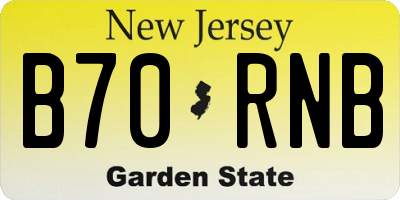 NJ license plate B70RNB