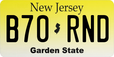 NJ license plate B70RND