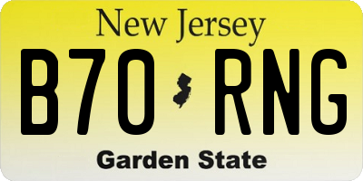 NJ license plate B70RNG