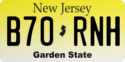 NJ license plate B70RNH