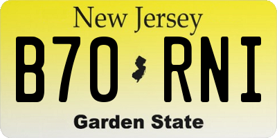 NJ license plate B70RNI