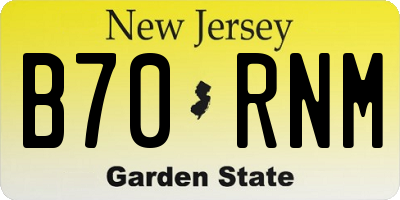 NJ license plate B70RNM