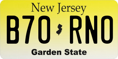 NJ license plate B70RNO