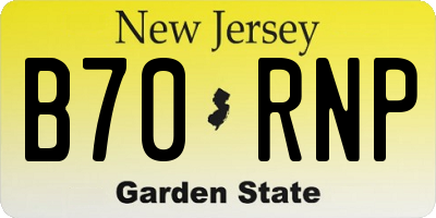 NJ license plate B70RNP