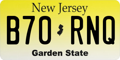 NJ license plate B70RNQ
