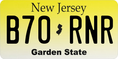 NJ license plate B70RNR