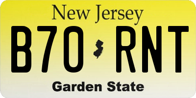 NJ license plate B70RNT