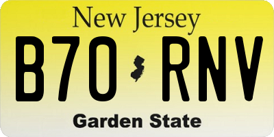NJ license plate B70RNV