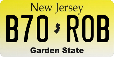 NJ license plate B70ROB