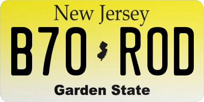 NJ license plate B70ROD