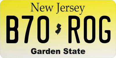 NJ license plate B70ROG