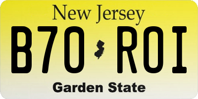 NJ license plate B70ROI