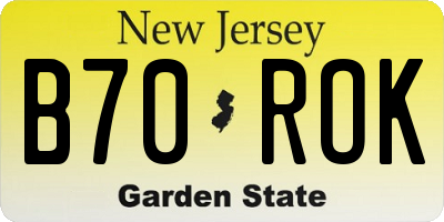 NJ license plate B70ROK