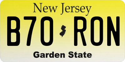 NJ license plate B70RON