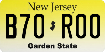NJ license plate B70ROO