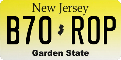NJ license plate B70ROP