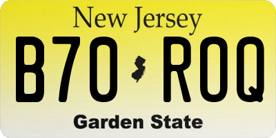 NJ license plate B70ROQ