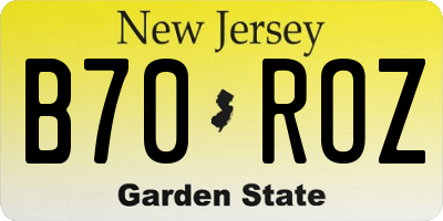 NJ license plate B70ROZ