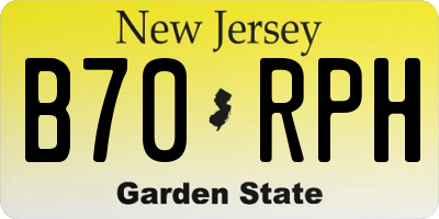 NJ license plate B70RPH