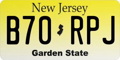 NJ license plate B70RPJ