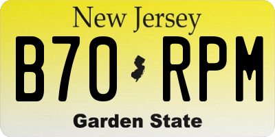 NJ license plate B70RPM