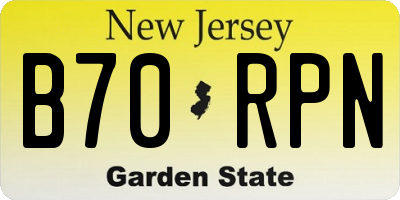 NJ license plate B70RPN