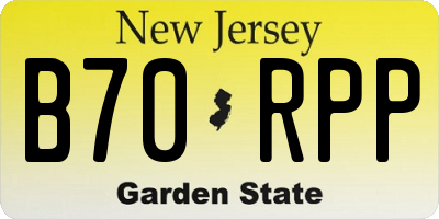 NJ license plate B70RPP