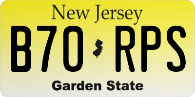 NJ license plate B70RPS