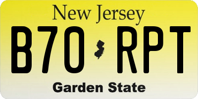 NJ license plate B70RPT