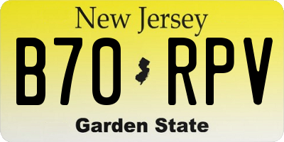 NJ license plate B70RPV