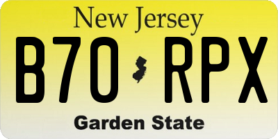 NJ license plate B70RPX