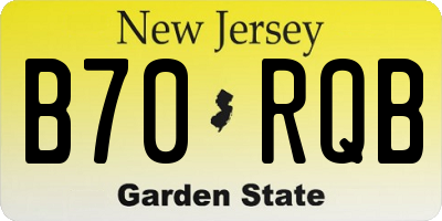 NJ license plate B70RQB