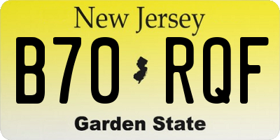NJ license plate B70RQF