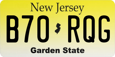 NJ license plate B70RQG