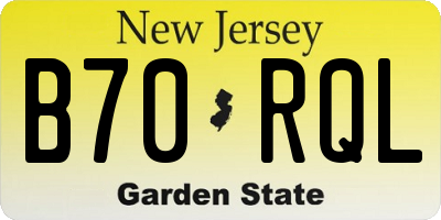 NJ license plate B70RQL