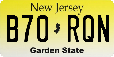 NJ license plate B70RQN