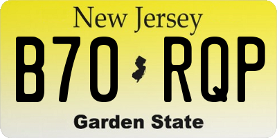 NJ license plate B70RQP