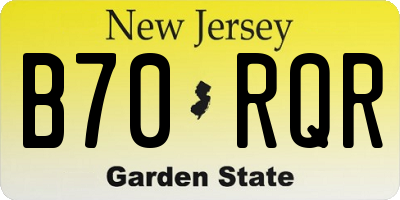 NJ license plate B70RQR